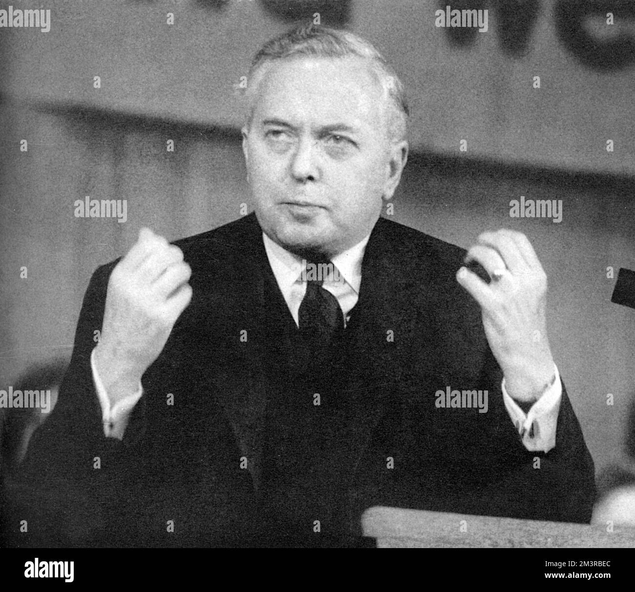 Harold Wilson makes speech during the general election Stock Photo
