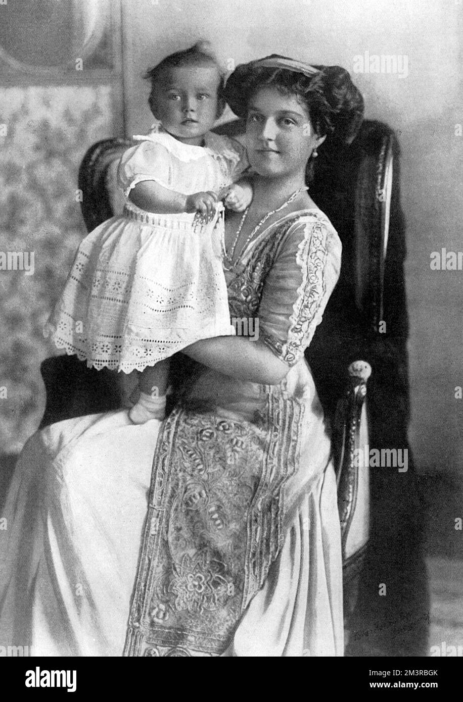 Grand Duchess Maria Pavlovna of Russia, known as &quot;Maria Pavlovna the Younger&quot;  (1890-1958), grand daughter of Emperor Alexander II of Russia and a first cousin of Nicholas II, Russia's last Tsar.  Pictured with her son, Prince Lennart.  Her early life was marked by the death of her mother and her father's banishment from Russia when he remarried a commoner in 1902. Grand Duchess Maria and her younger brother Dimtri, to whom she remained very close throughout her life, were raised in Moscow by their uncle Grand Duke Sergei Alexandrovich and his wife Grand Duchess Elizabeth Feodorovna Stock Photo