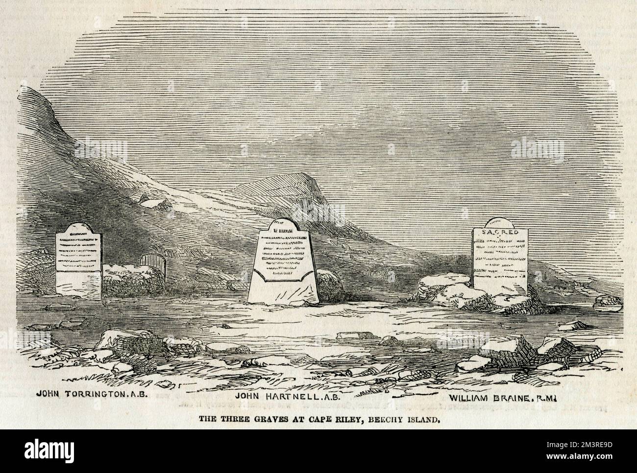 Franklin expedition - three graves at Cape Riley Stock Photo