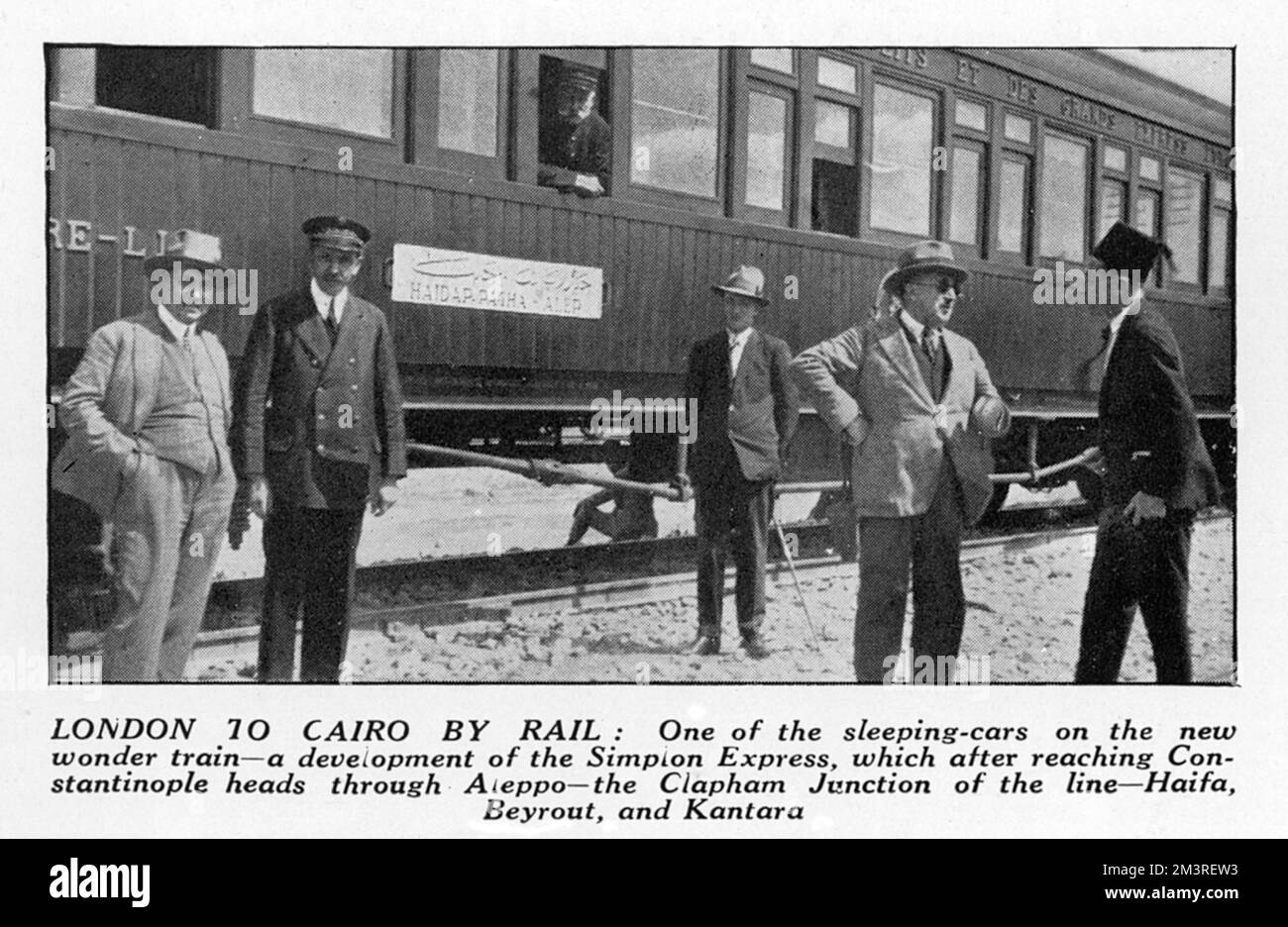 The overland route to Egypt, the new wonder train which has brought Londoners within a week's railway journey of Cairo by way of Calais, the Balkans, Aleppo, Beirut, Haifa and Kantara.  The photograph shows one of the sleeper cars of the new train, a development of the Orient Express.  1928 Stock Photo