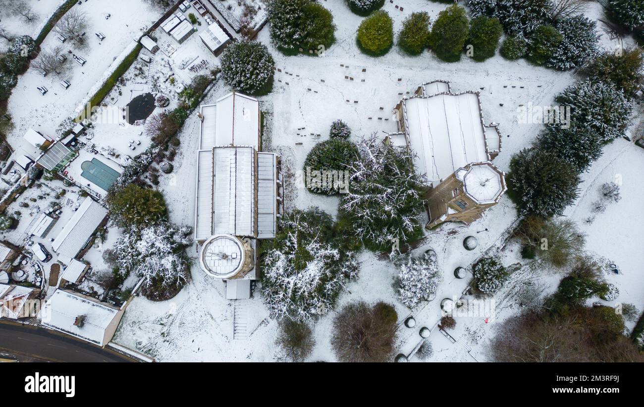 Picture dated December 12th shows the village of Swaffham Prior in Cambridgeshire covered in snow on Monday morning.  The Met Office has issued yellow Stock Photo