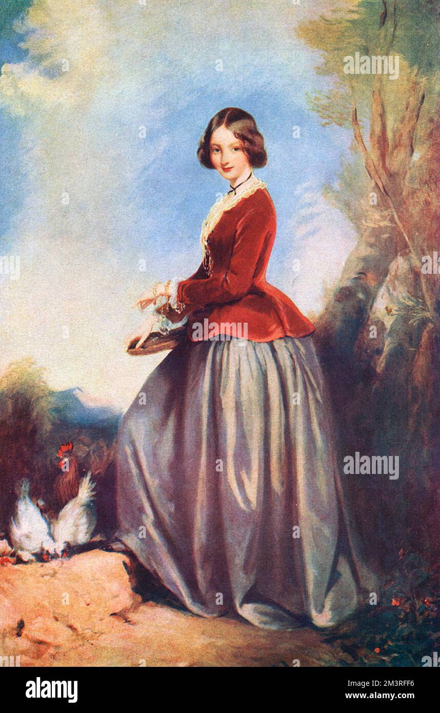 Lady Dorothy Nevill, formerly Lady Dorothy Walpole (1826-1913), social leader, writer and gardener painted by Richard Buckner in 1845. The younger daughter of the 3rd Earl of Orford, she married Mr Richard Nevill, son of the 1st Earl of Abergavenny in 1847.  A brilliant conversationlist, she wrote her Reminiscences in later life.      Date: 1845 Stock Photo