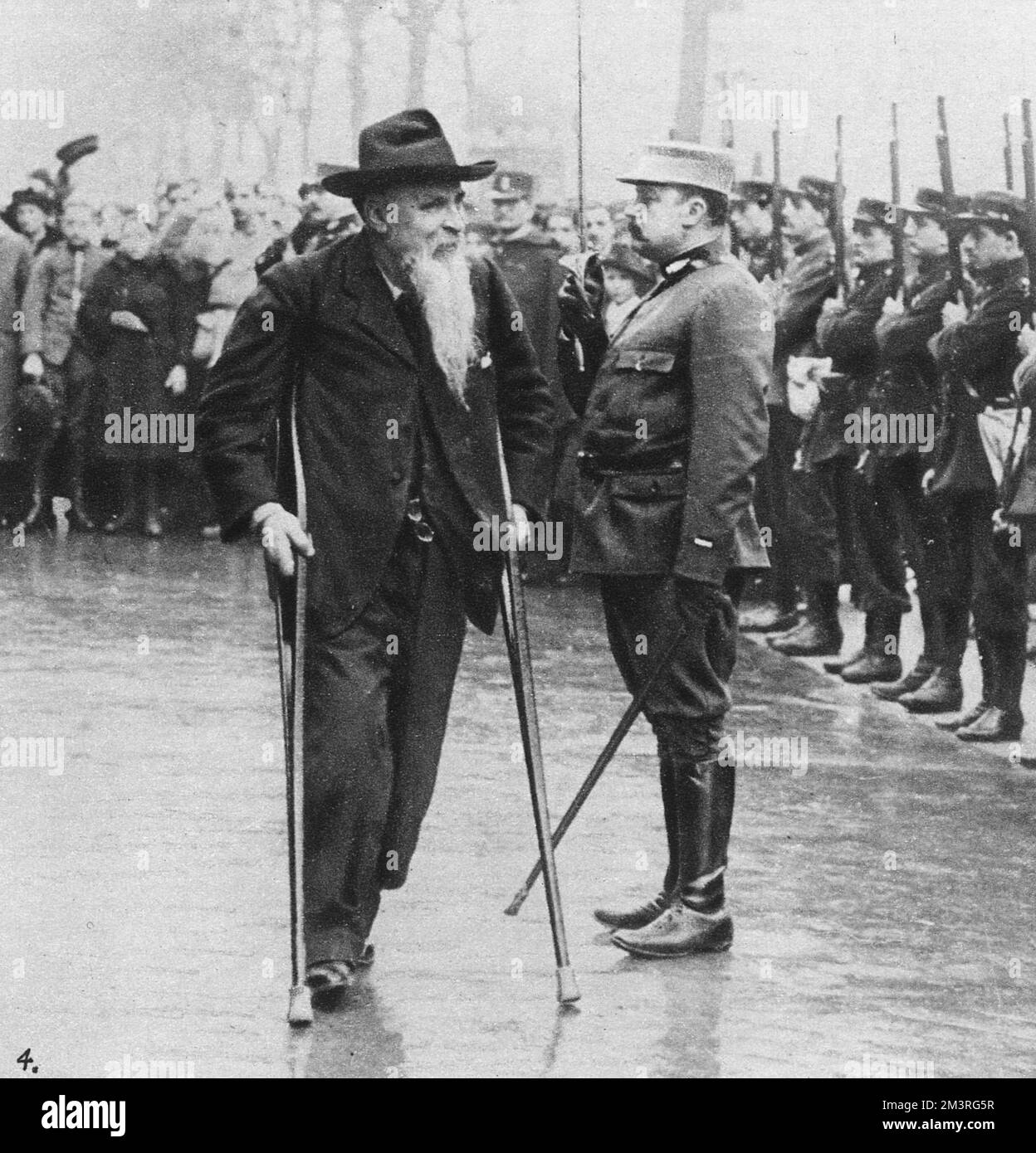 Garibaldi's son General Ricciotti Garibaldi (1847 1924) inspecting