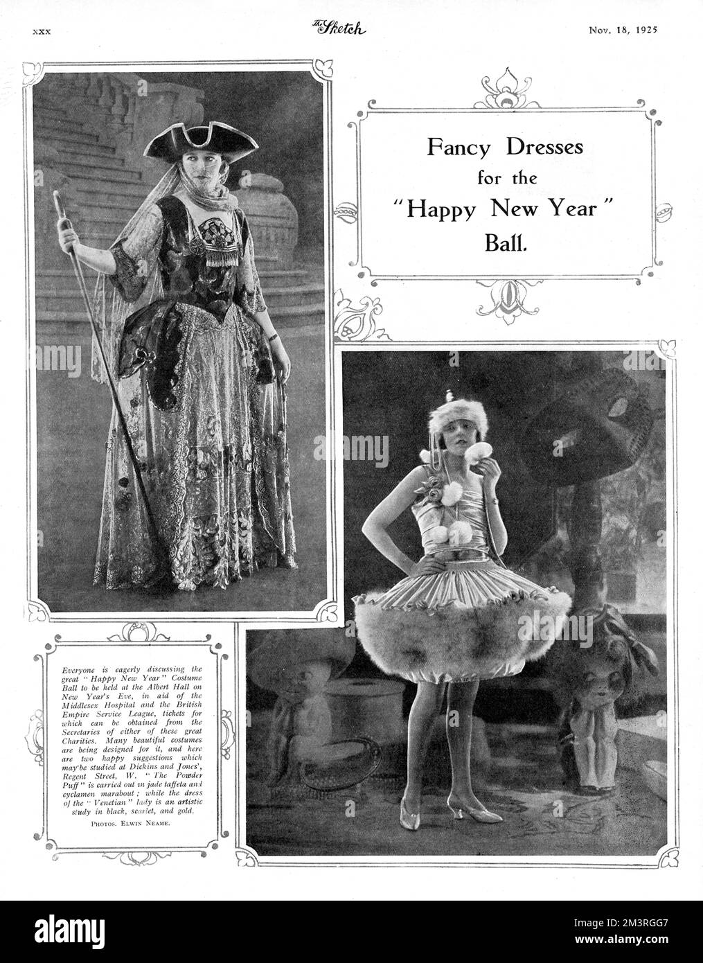 Ideas for New Year's Eve Fancy Dress, 1926 Stock Photo