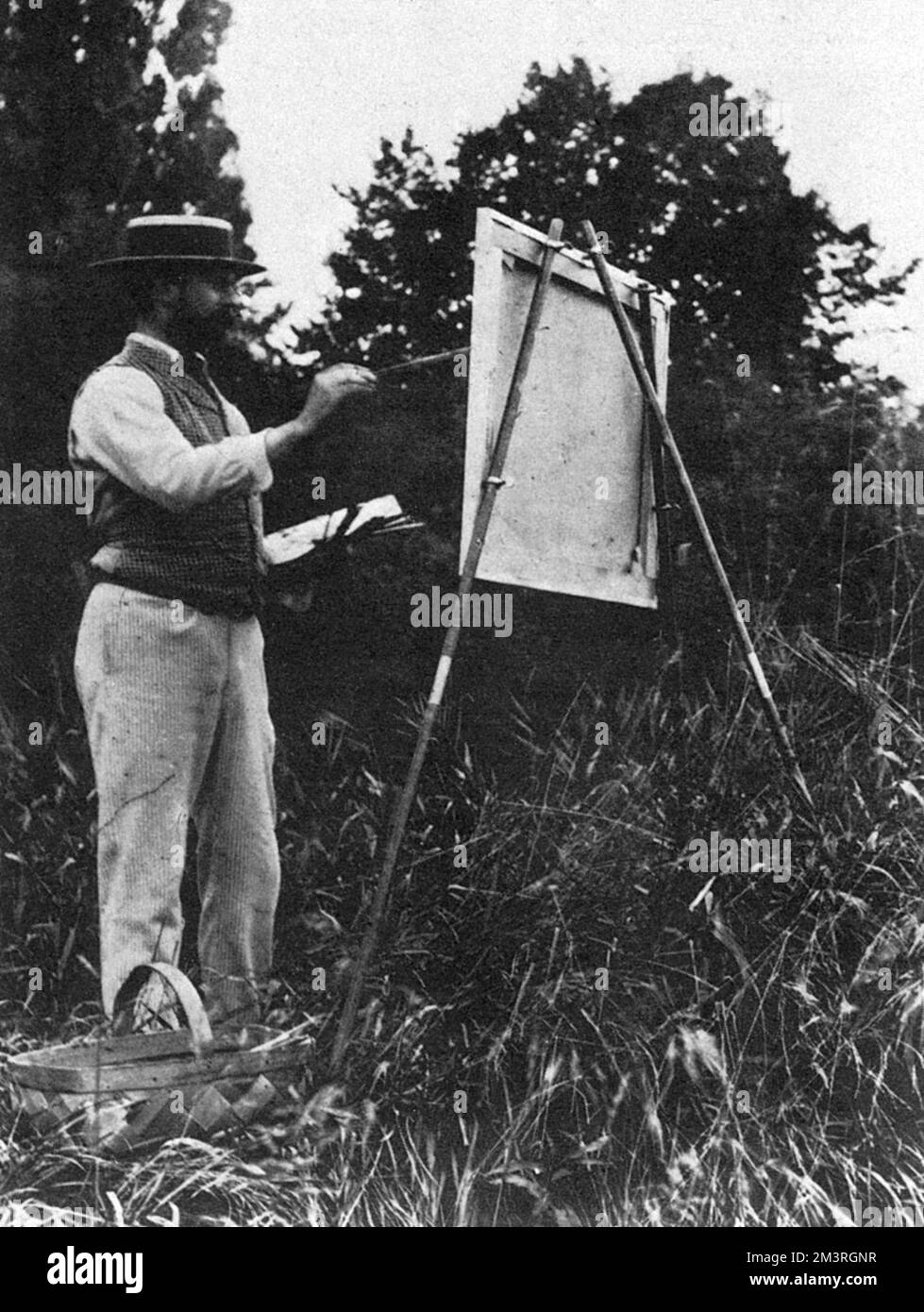 John Singer Sargent painting outdoors Stock Photo