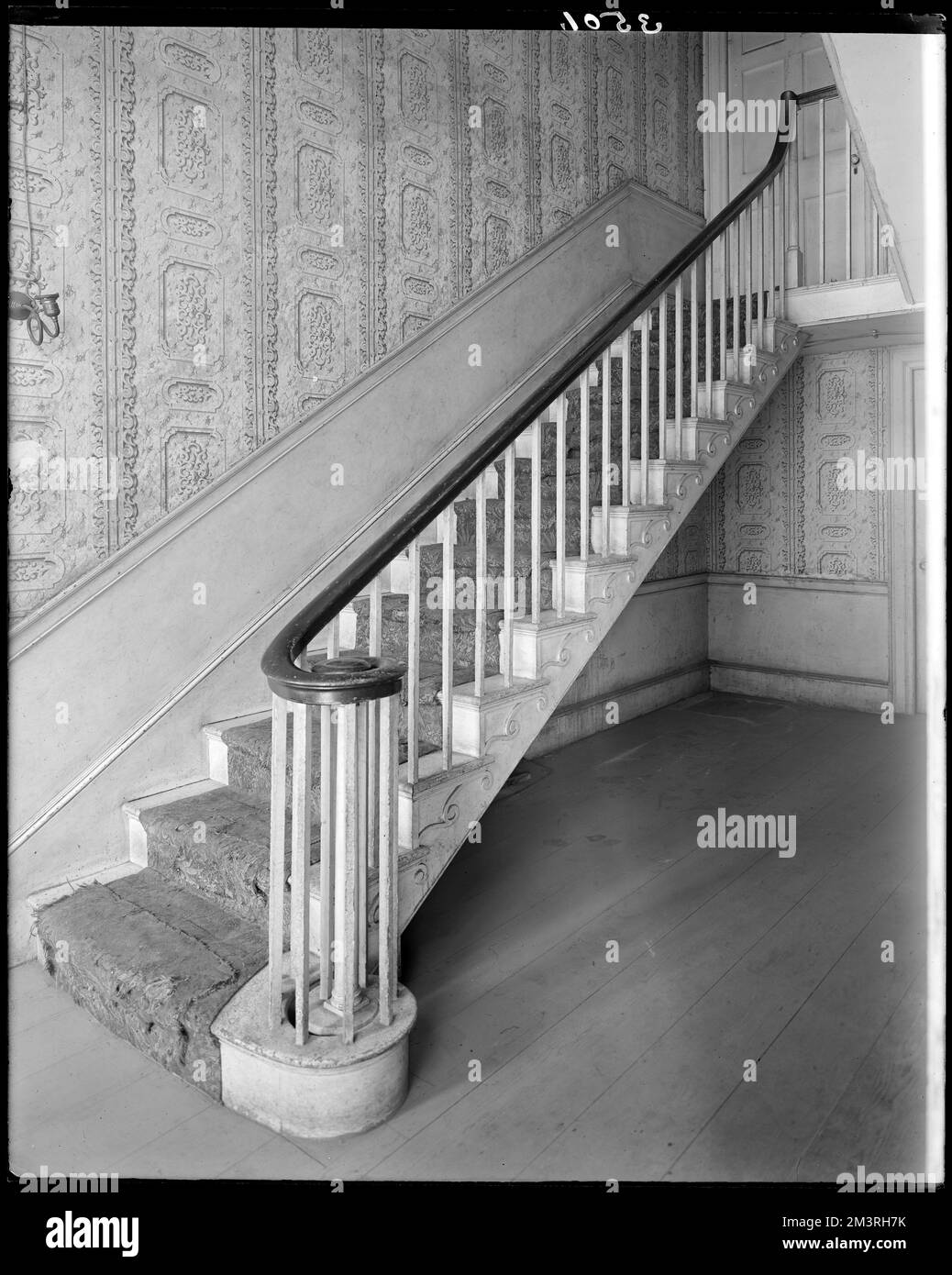Salem, 48 Bridge Street, interior detail, stairway, Dudley Woodbridge