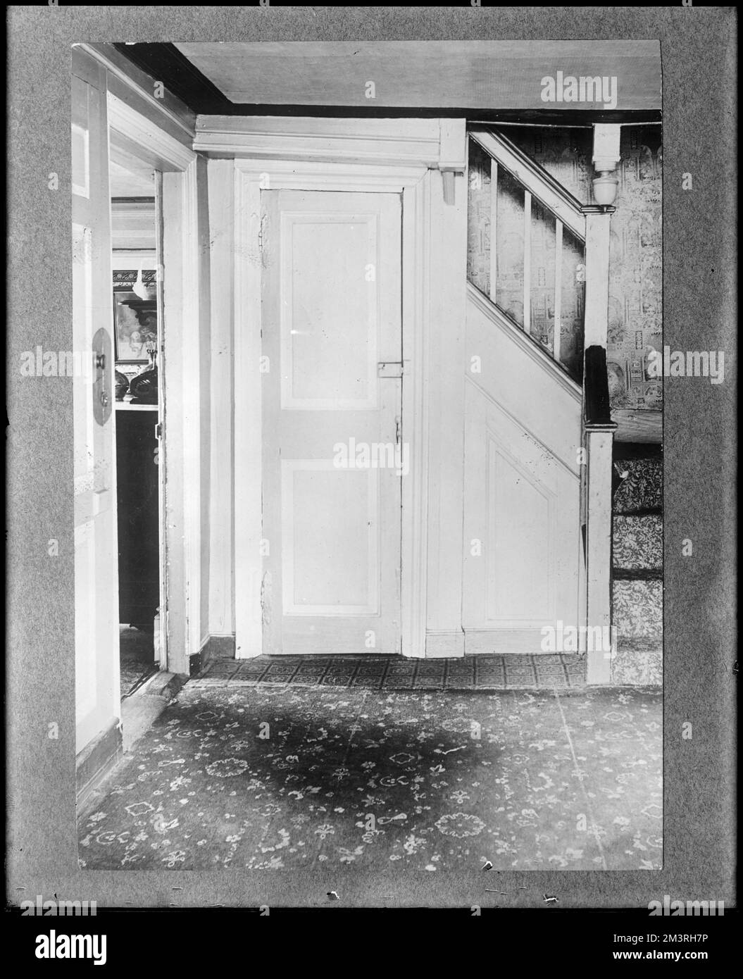 Salem, 54 Turner Street, interior detail, stairway, panel, John Turner