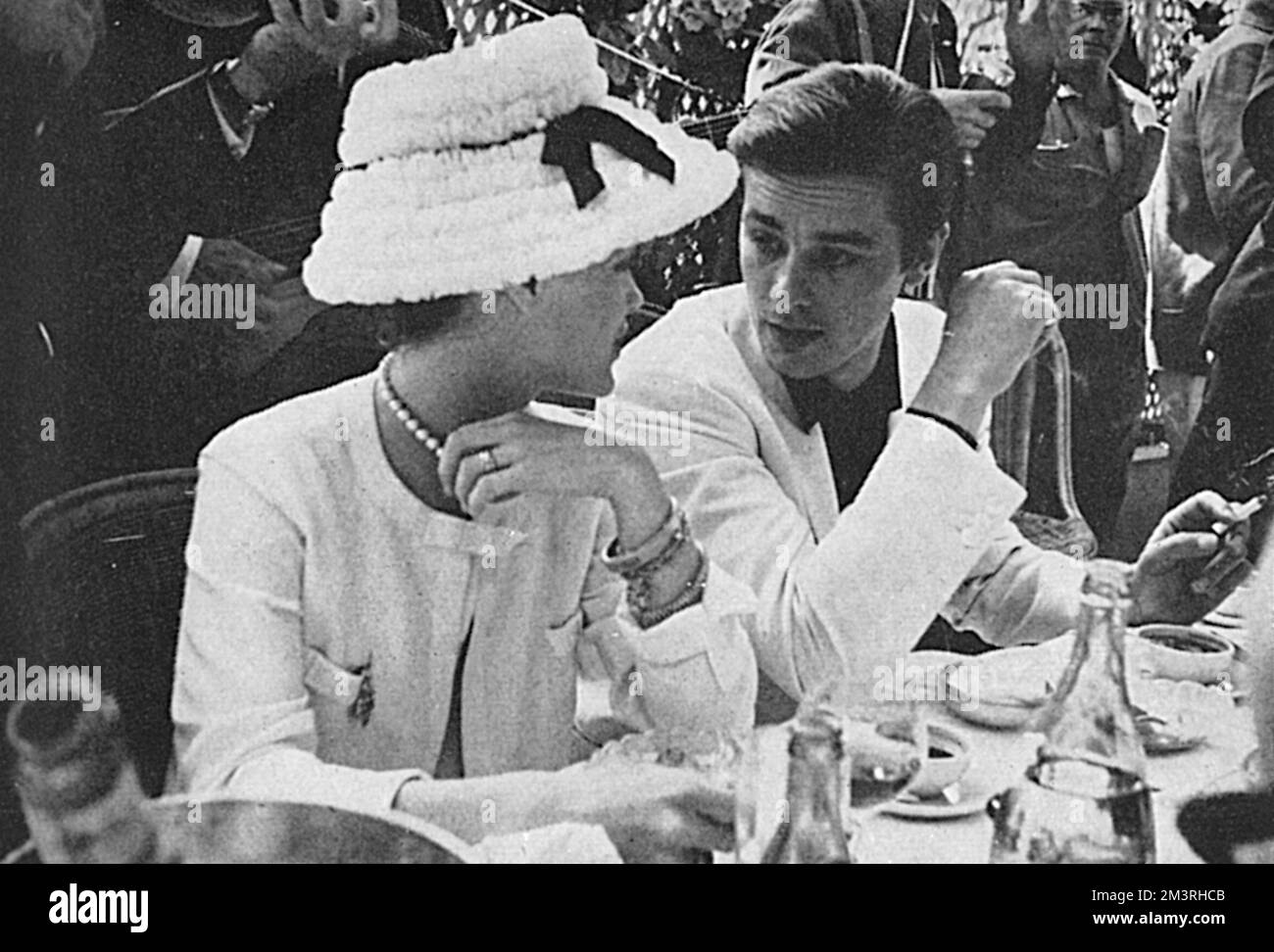 Romy Schneider and Alain Delon at Cannes, 1962 Stock Photo