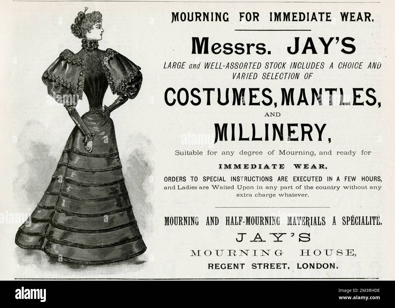 Advert for Jay's mourning clothing 1893 Stock Photo Alamy