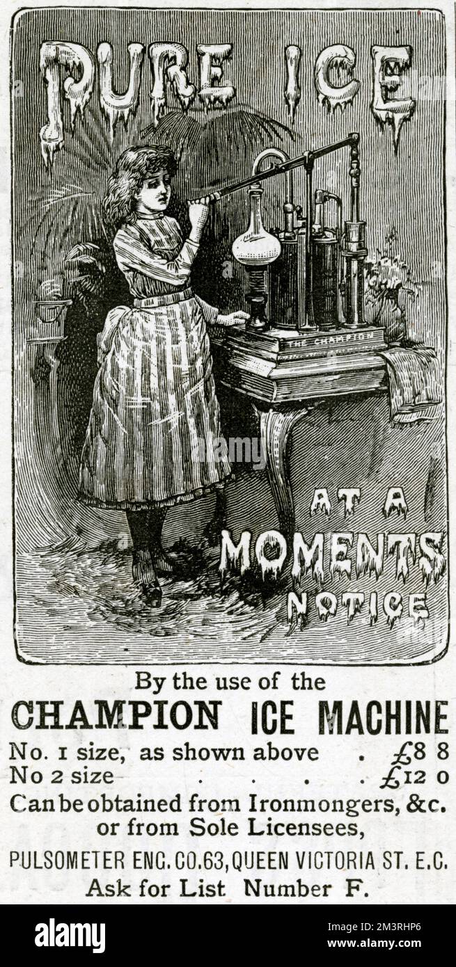 'Pure ice at a moments notice'. 1889 Stock Photo Alamy