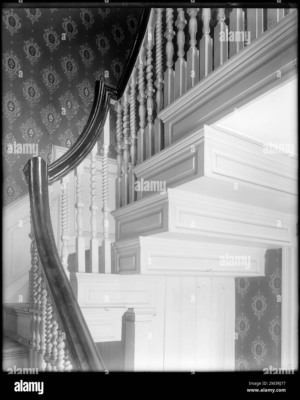 Salem, 9 Elm Street, interior detail, part of stairway, PhippenSmith