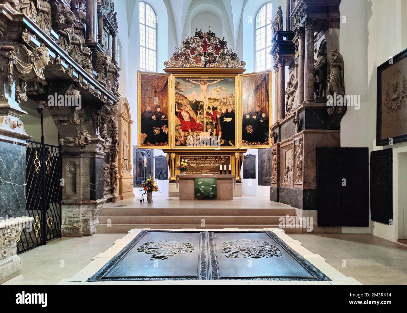 Interior View With Altarpiece By Cranach, St. Peter And Paul's Town ...