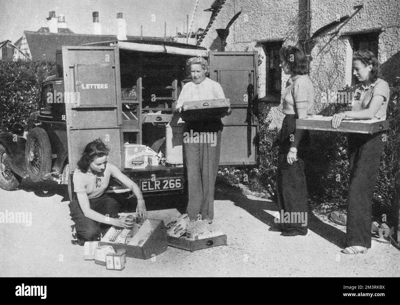 Mobile Canteen being unloaded Stock Photo