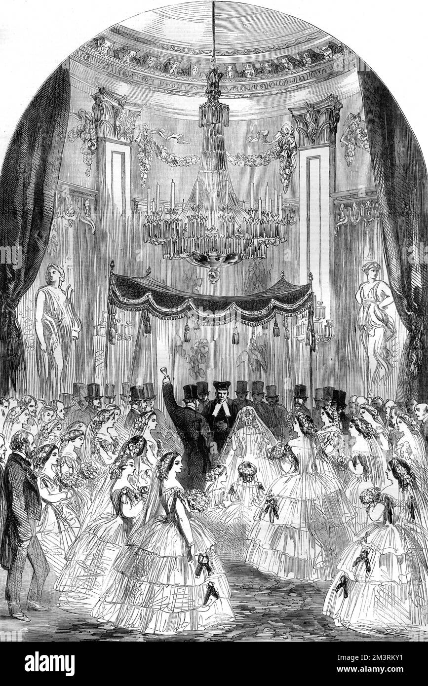 Marriage ceremonial of the Baron Alphonse de Rothschild and Miss