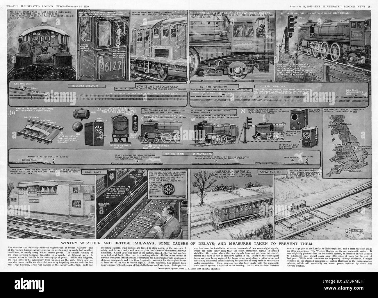 Wintry Weather and British Railways Stock Photo