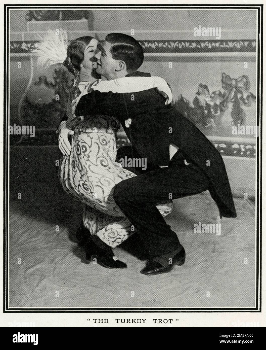 Dancers Oscar and Suzette demonstrate one of the new ballroom dance crazes sweeping London dance halls - the Turkey Trot.       Date: 1912 Stock Photo