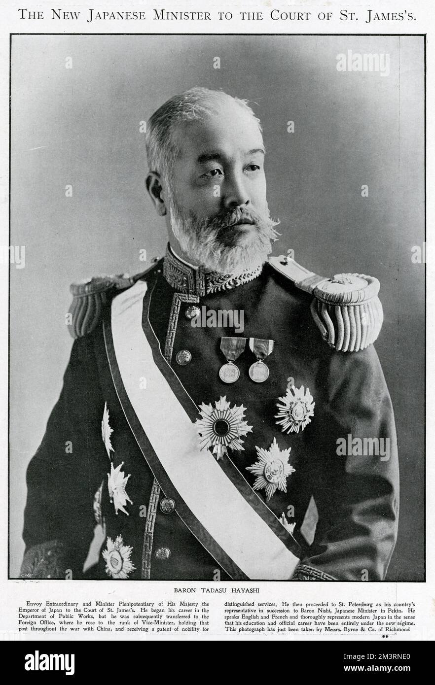 Count Hayashi Tadasu (1850 - 1913), diplomat and cabinet minister in Meiji period Japan.  1900 Stock Photo