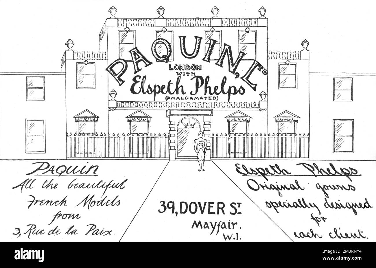 Advertisement for Paquin Phelps of Dover Street, London, the result of