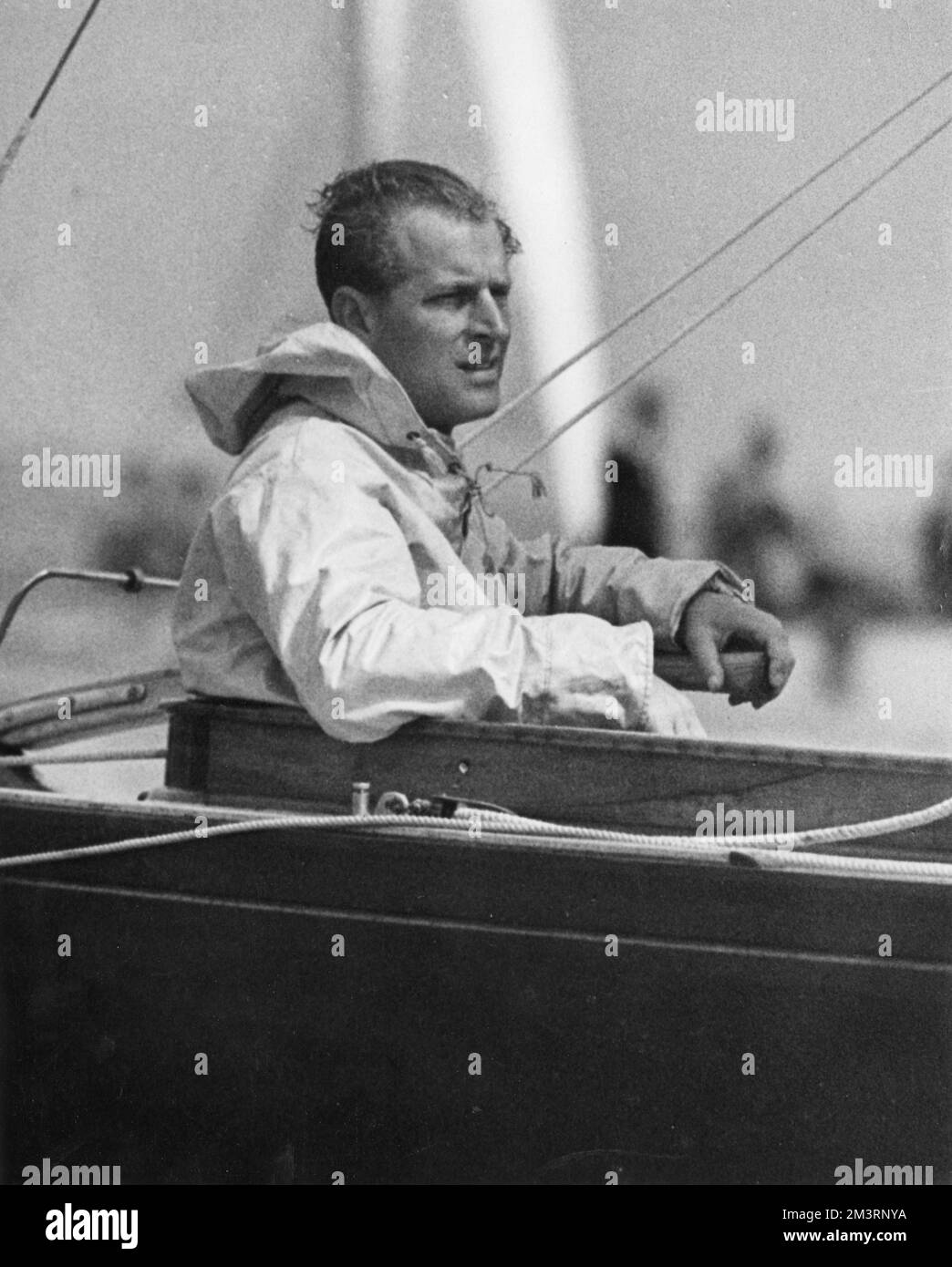 The Duke of Edinburgh competing at Cowes Stock Photo