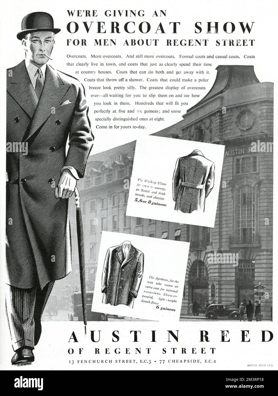Man wearing smart clothing for the city.  1937 Stock Photo