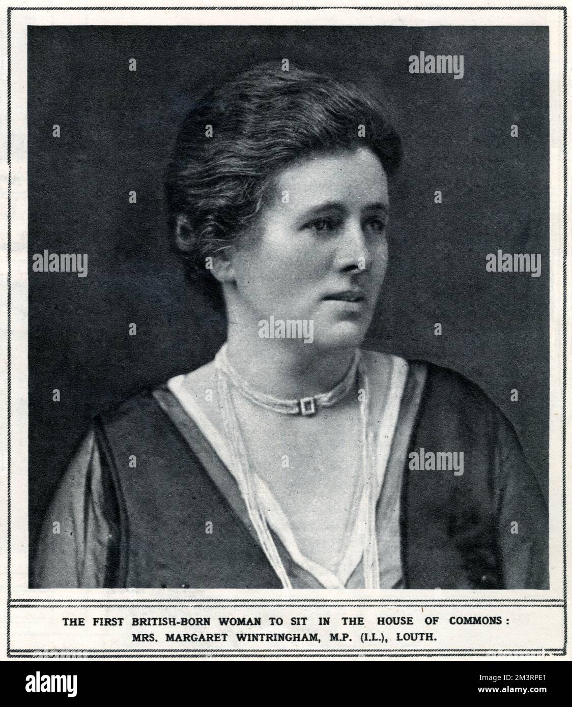 Margaret Wintringham (1879 - 1955), British Liberal Party politician, MP for Louth between 1921 and 1924.  She was the second woman, and the first British-born woman, to take her seat in the House of Commons.  1922 Stock Photo