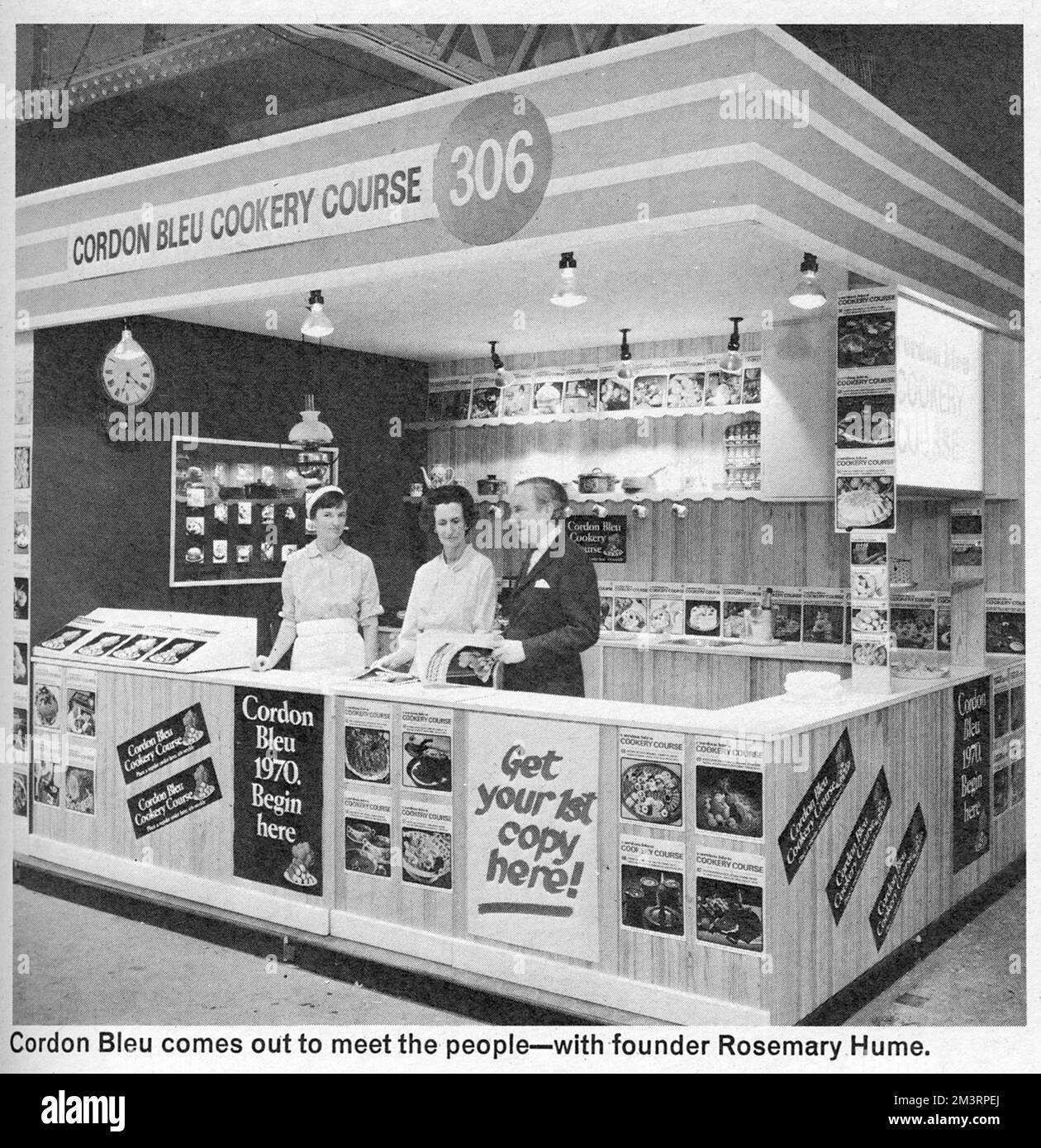 The Cordon Bleu School at a trade fair with it's founder, Rosemary Hume     Date: 1970 Stock Photo