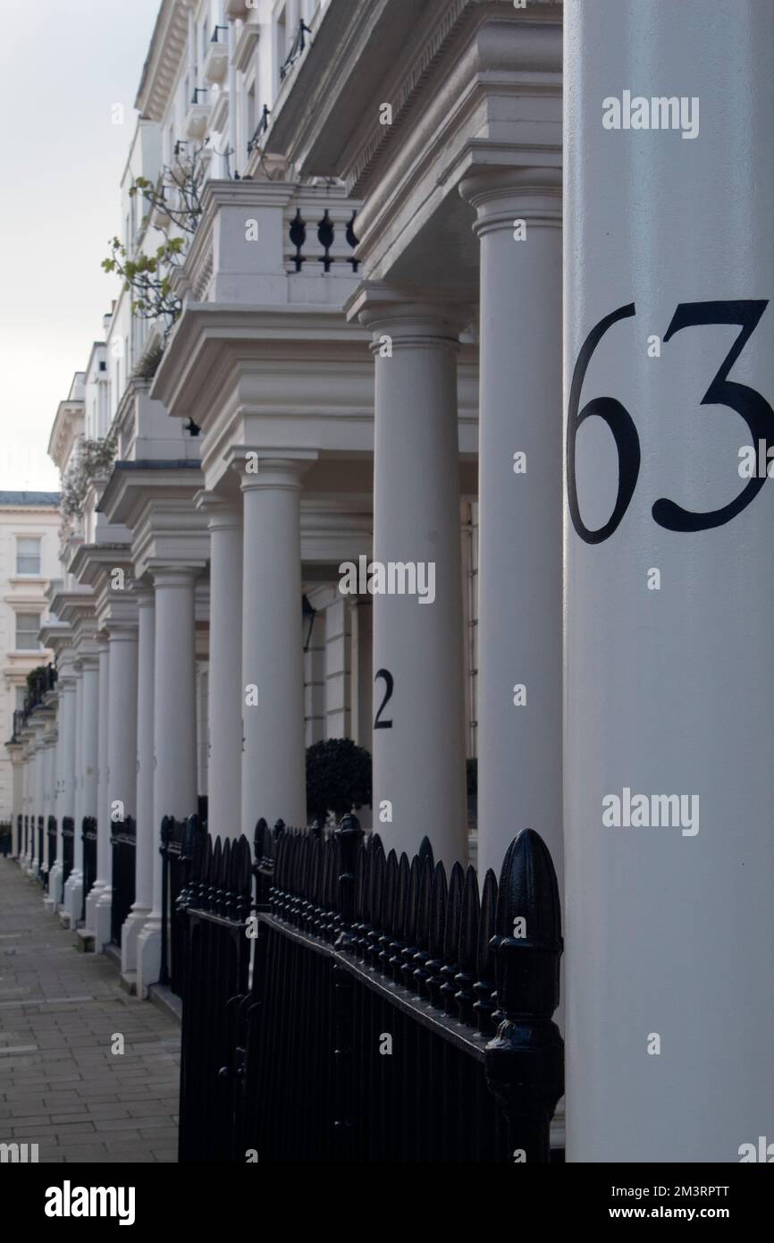 Eaton terrace, a row of Grade II Listed terraced Townhouses in