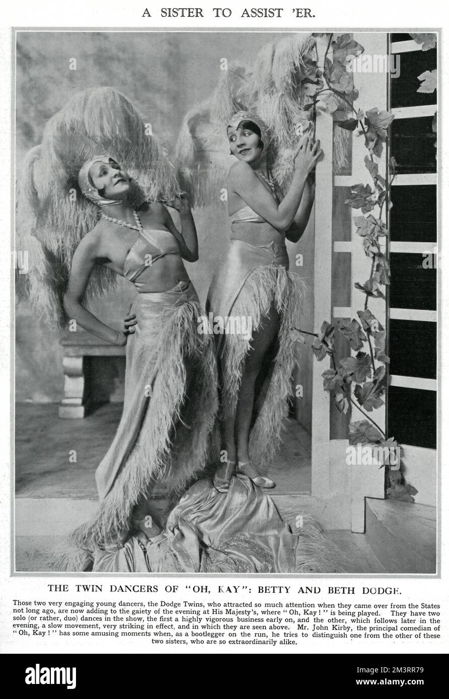 The Dodge Twins, from America, performing in a new musical called 'Oh