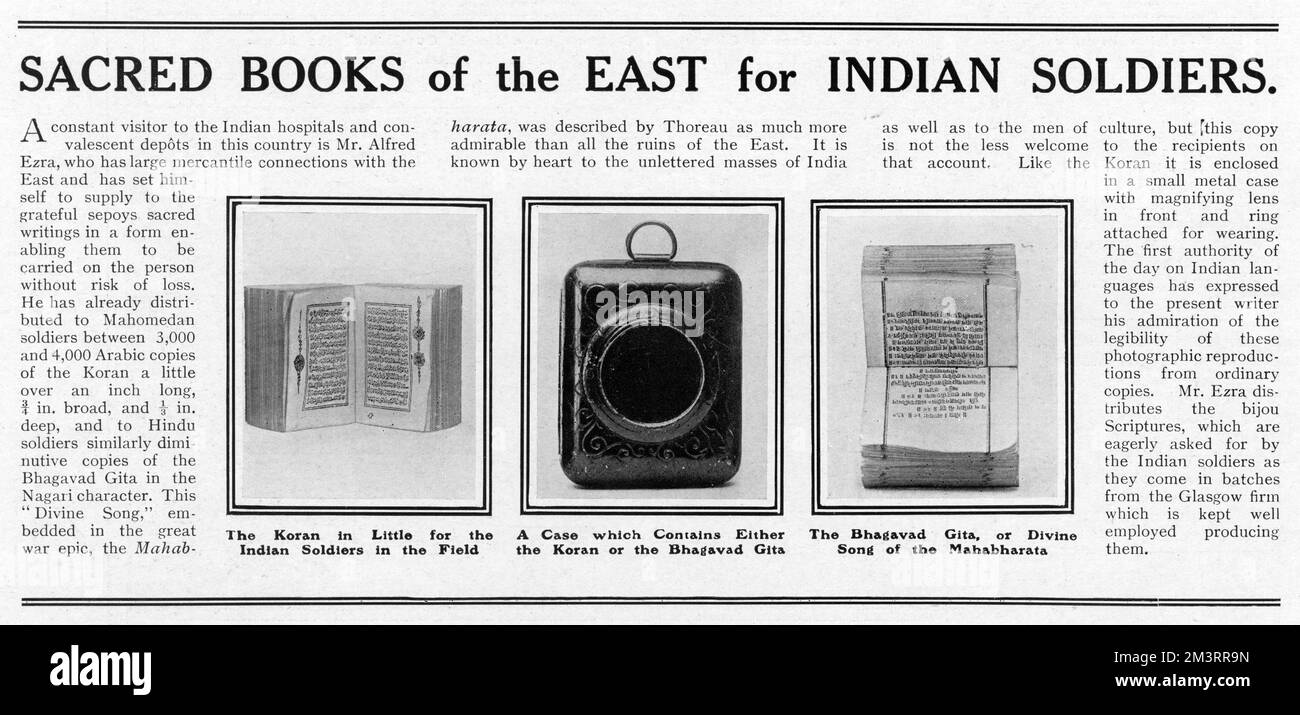 Sacred books of the East for Indian Soldiers Stock Photo