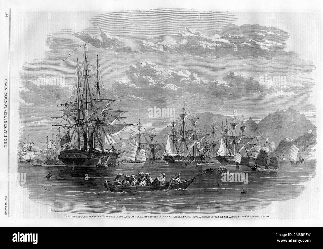 combined-fleet-in-china-1860-stock-photo-alamy