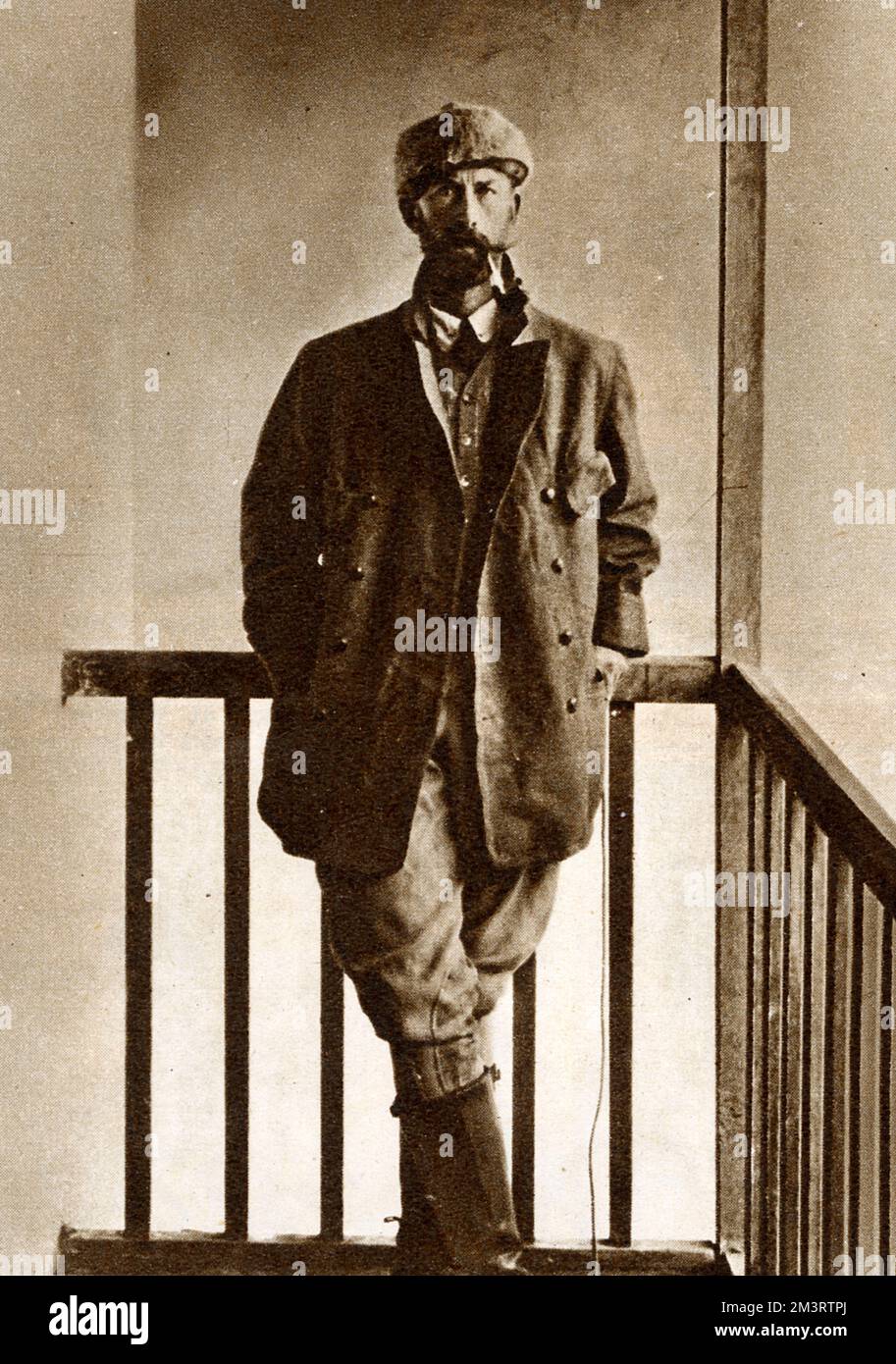 Colonel Percy Harrison Fawcett, explorer, as part of an article by Sir John Squire. Fawcett led an expedition to central Brazil in 1925 and disappeared.   1953 Stock Photo