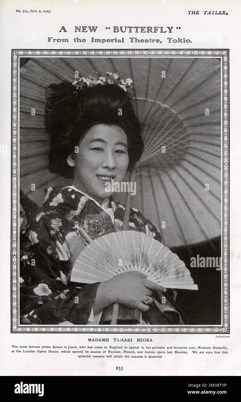 Madame Tamaki Miura (18841946), Japanese opera singer, whose most