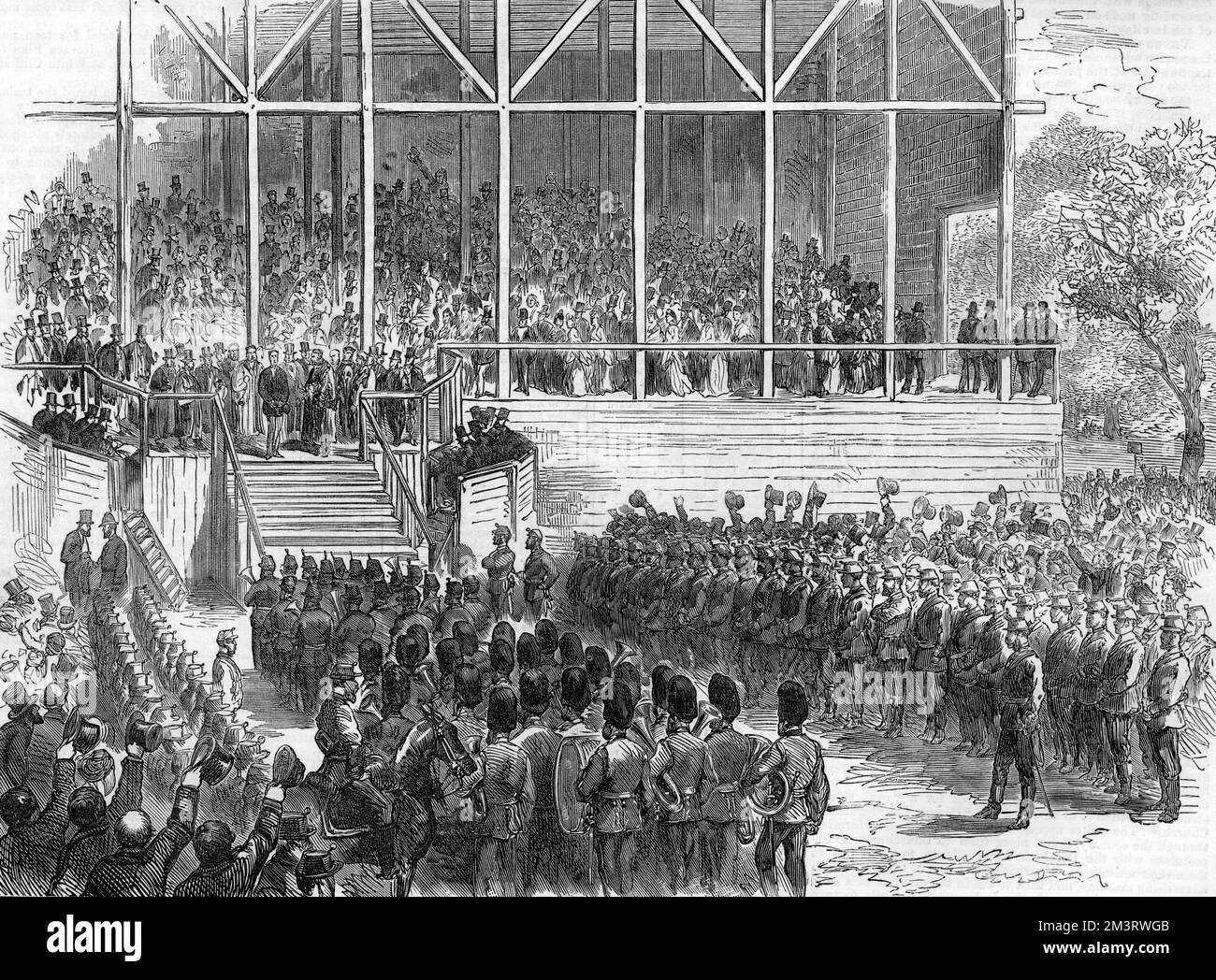 Visit of Prince Arthur, later Duke of Connaught to Leeds in September 1872.  Pictured here declaring Roundhay Park open.    1872 Stock Photo