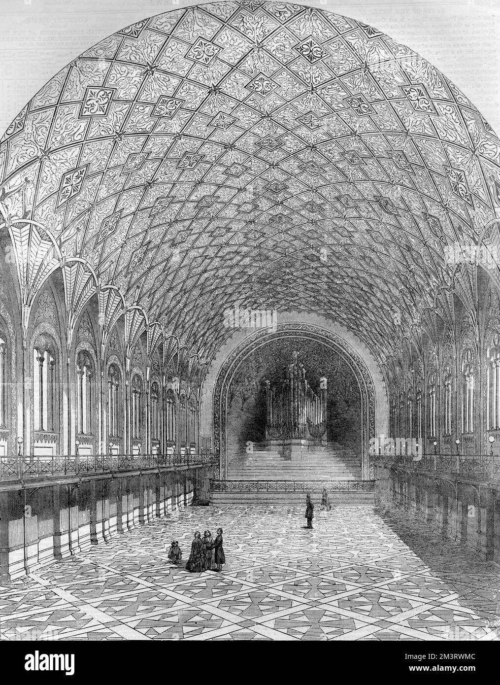 An artist's impression of St. James's Hall to be erected between Piccadilly and Regent Street. The architect for this was Owen Jones.  1856 Stock Photo