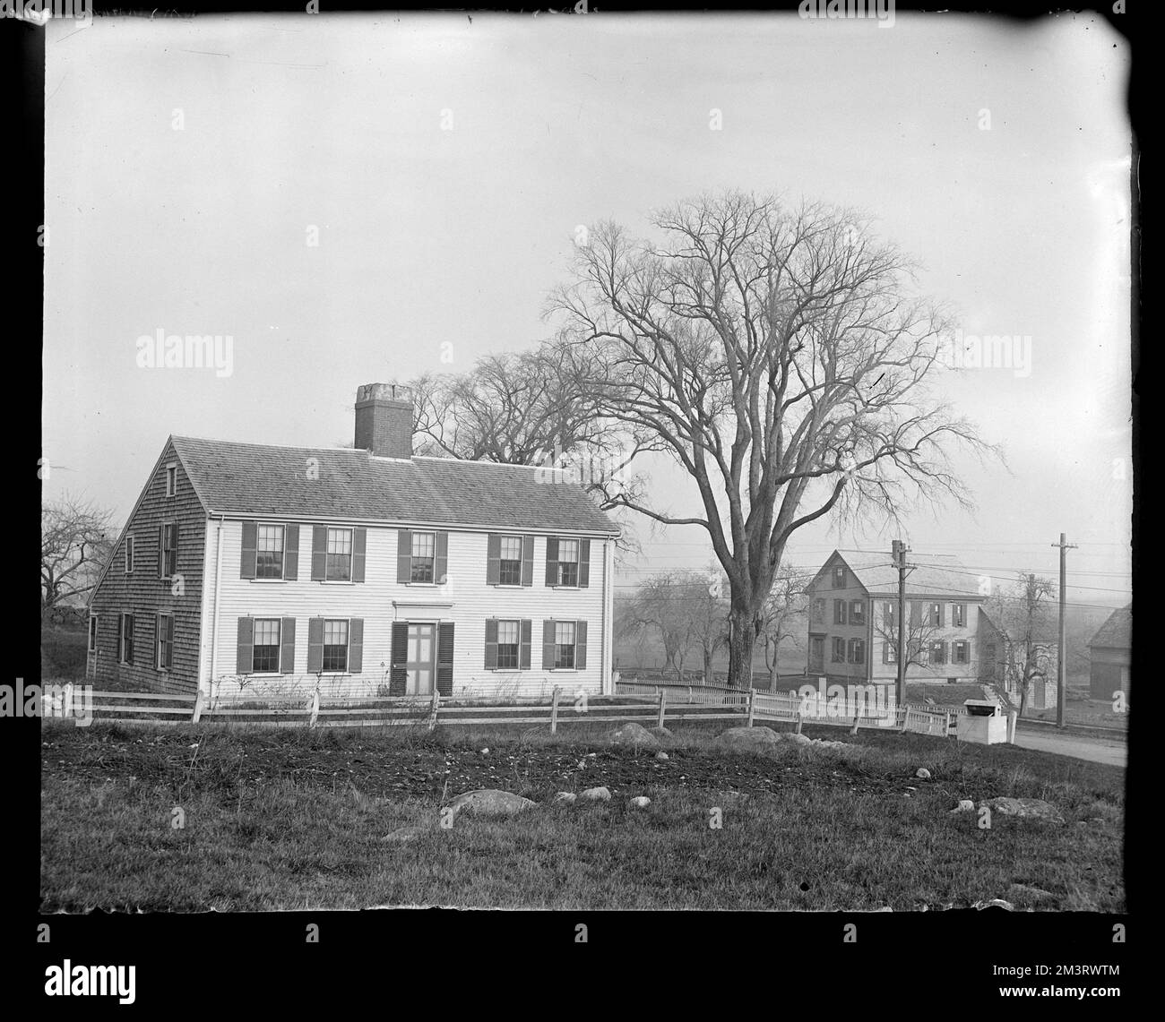 Salt box house , Buildings. Hingham Public Library Glass Slide
