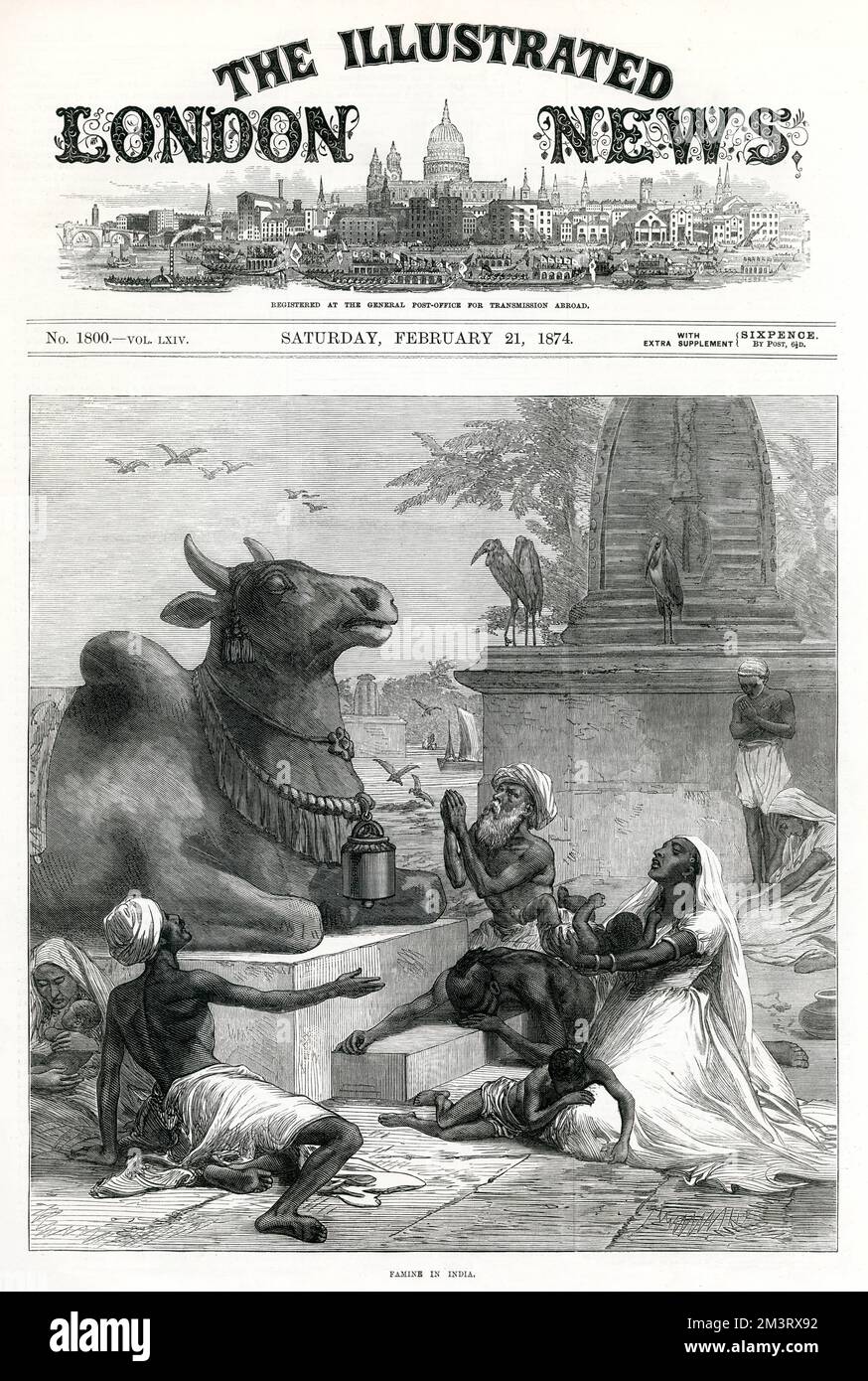 ILN cover 1874 - Famine in India 1874 Stock Photo