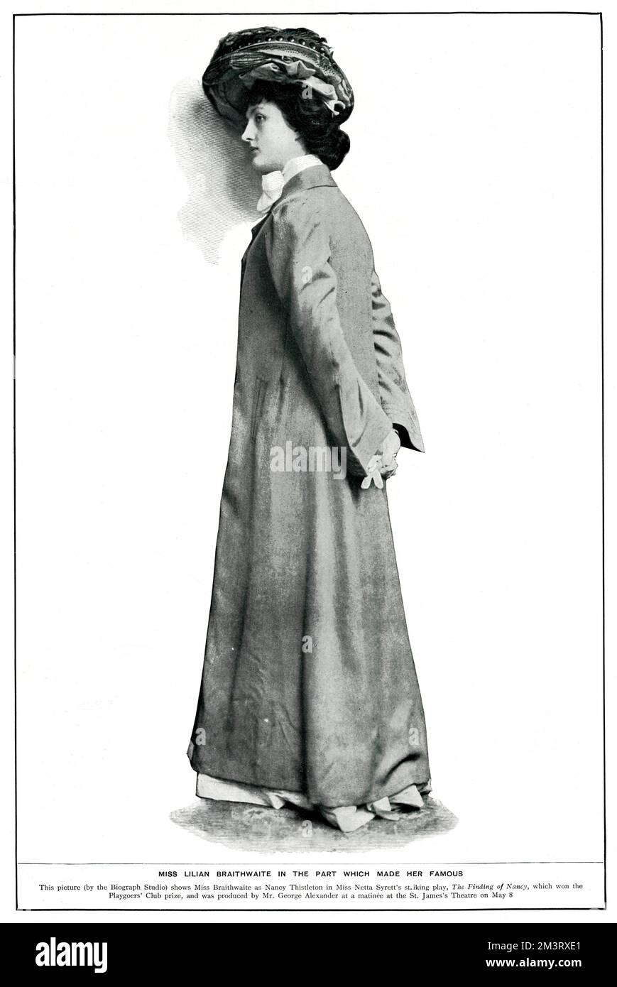 Miss Lilian Braithwaite in the part which made her famous, as Nancy Thistleton in 'The Finding of Nancy' by Netta Syrett. 1902  1902 Stock Photo