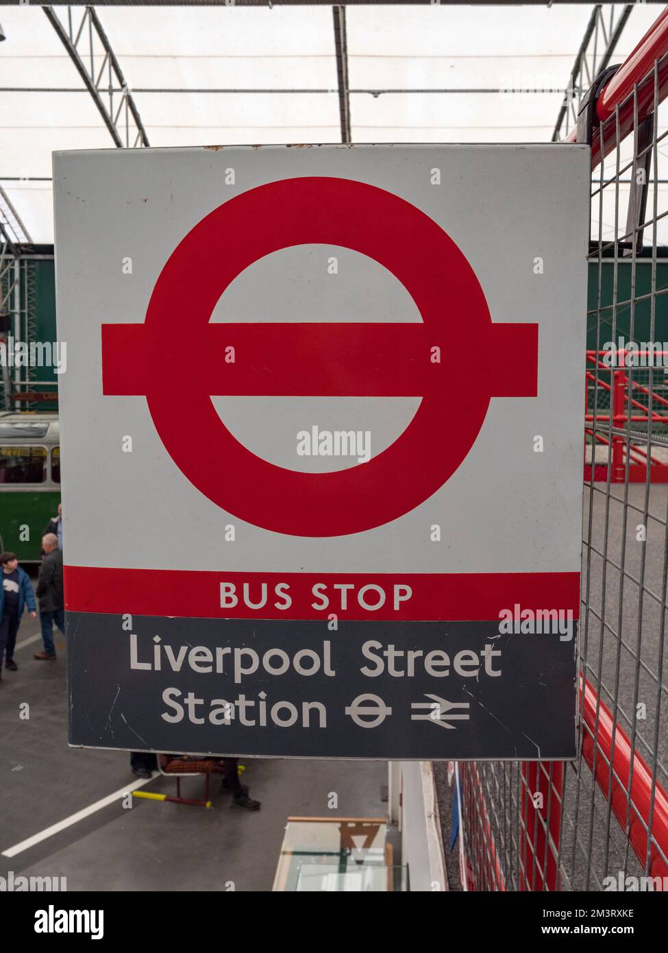 A typical London Transport bus stop sign (towards Liverpool Street