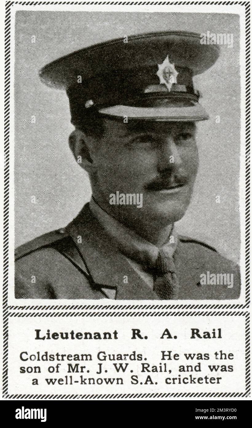 WW1 - Lieutenant R A Rail - Coldstream Guards Stock Photo - Alamy