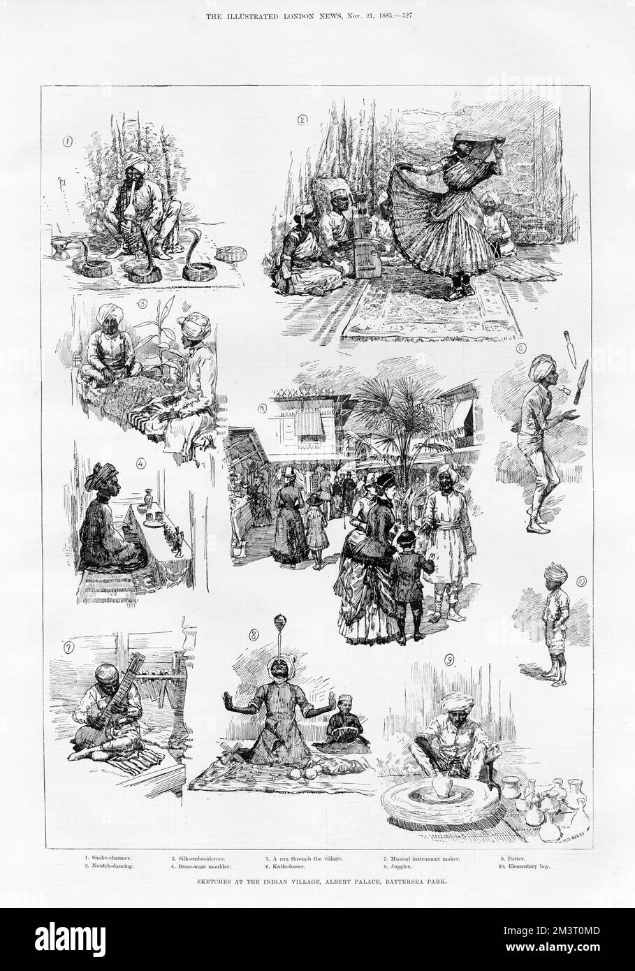 Sketches at the Indian Village, Albert Palace, Battersea Stock Photo