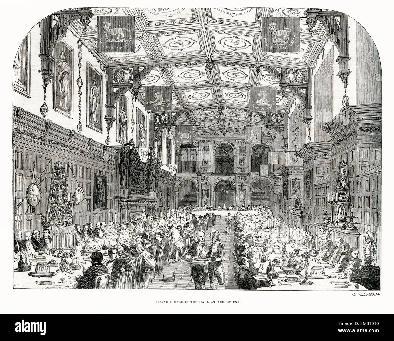 Banquet held at Audley End House. Stock Photo