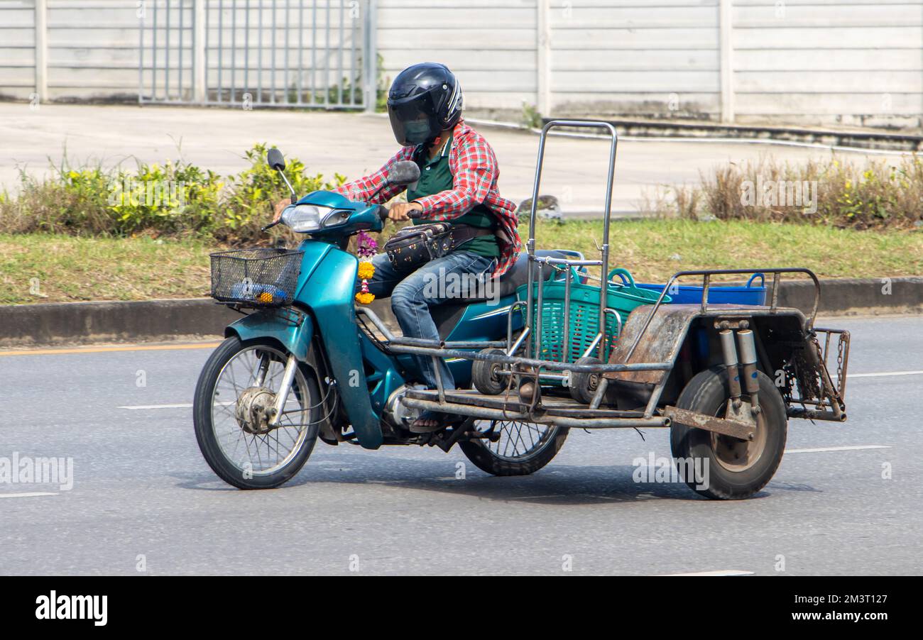 A person ride a motorcycle with a sidecar, Thailand Stock Photo Alamy
