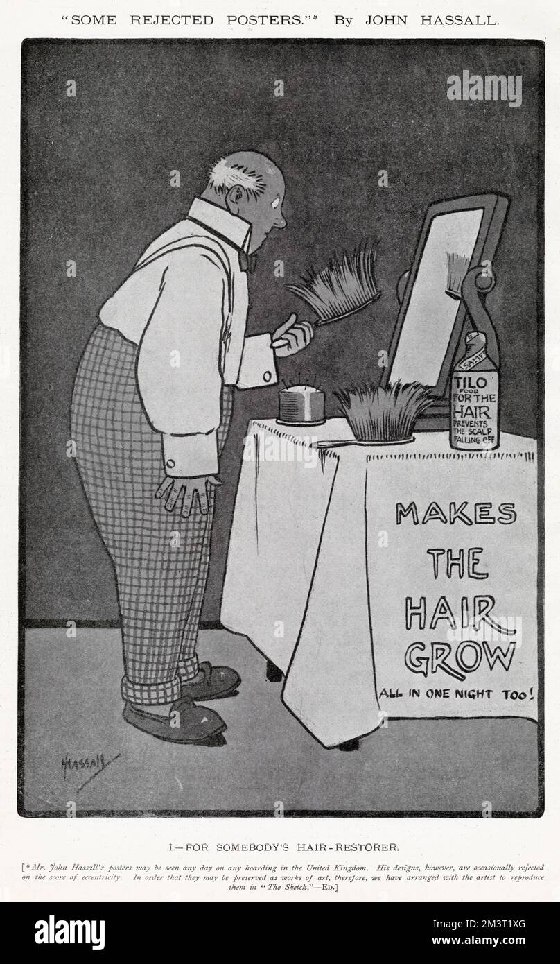 Some Rejected Posters, Makes the Hair Grow Stock Photo