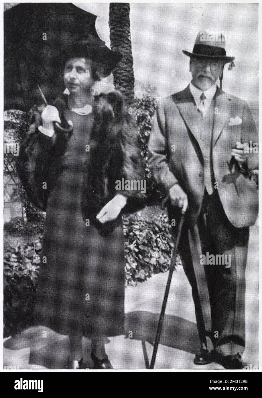 Lord Plender, head of the world-famous firm of chartered accountants, and Lady Plender, daughter of Mr. Peter George Laurie, taking in the sun and air at Monte Carlo. Stock Photo