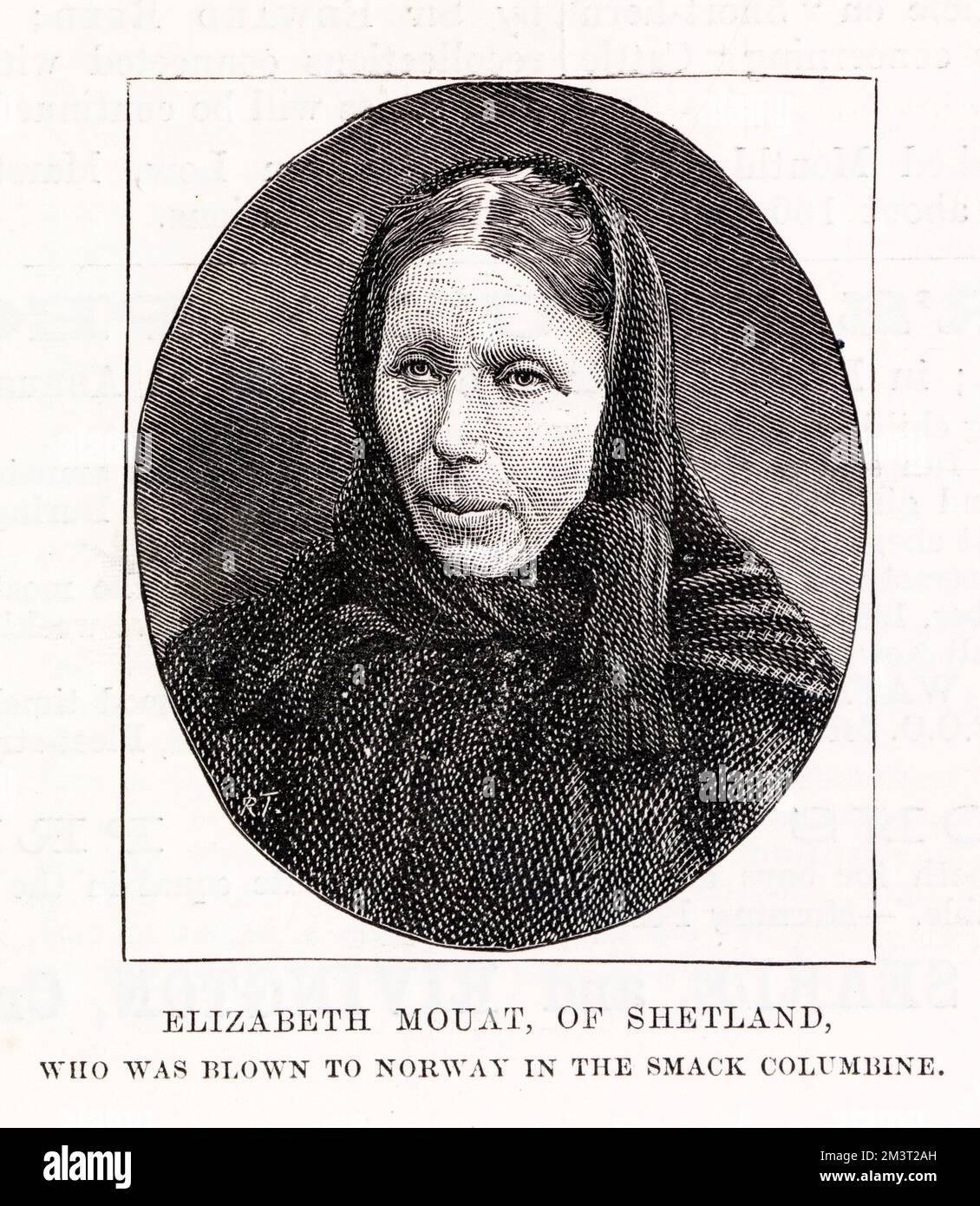 Elizabeth Mouat, a Shetlander who survived a lone 9 day journey on a boat to Norway. Stock Photo