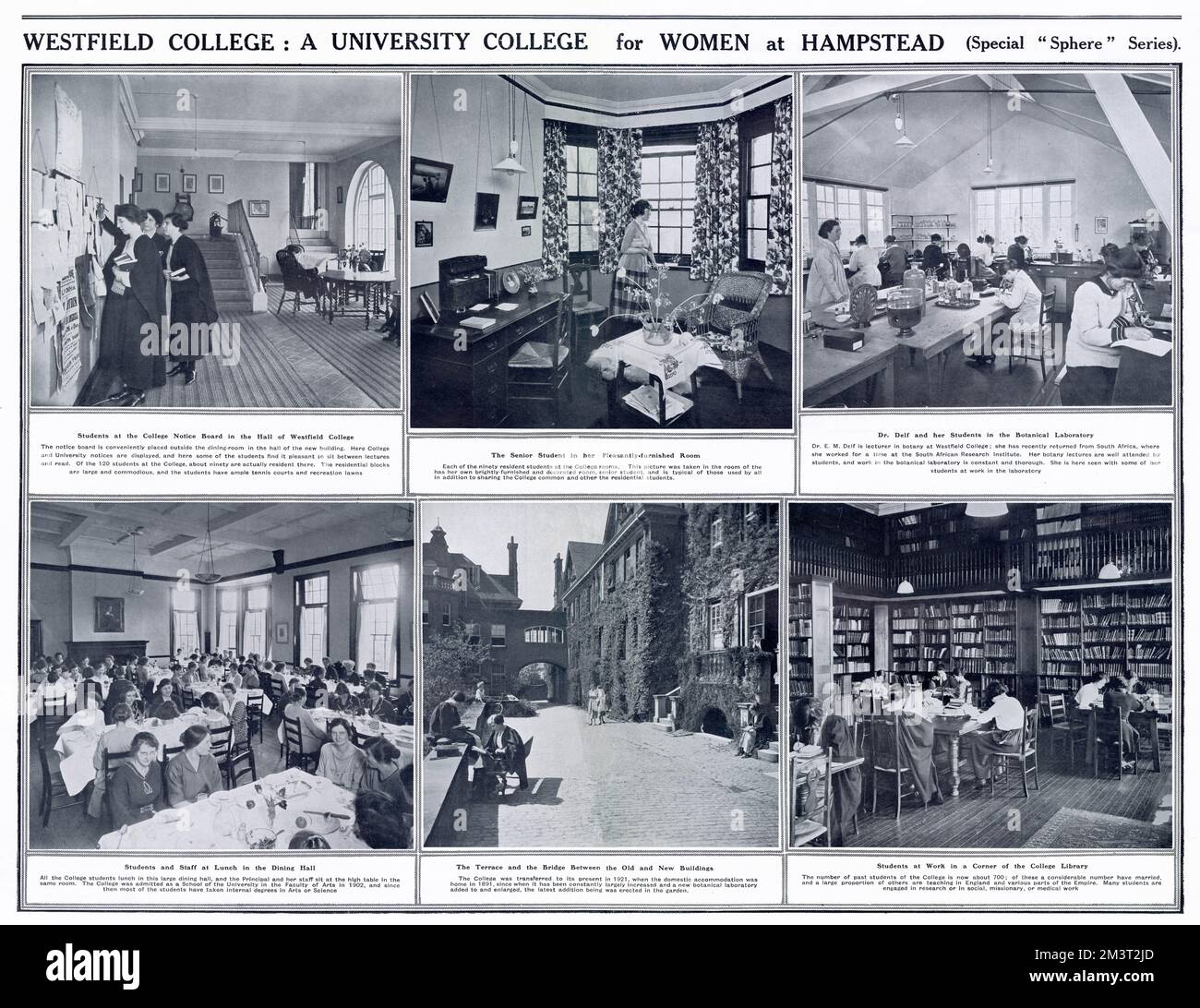 Westfield College, Hampstead - A University College for Women. Stock Photo