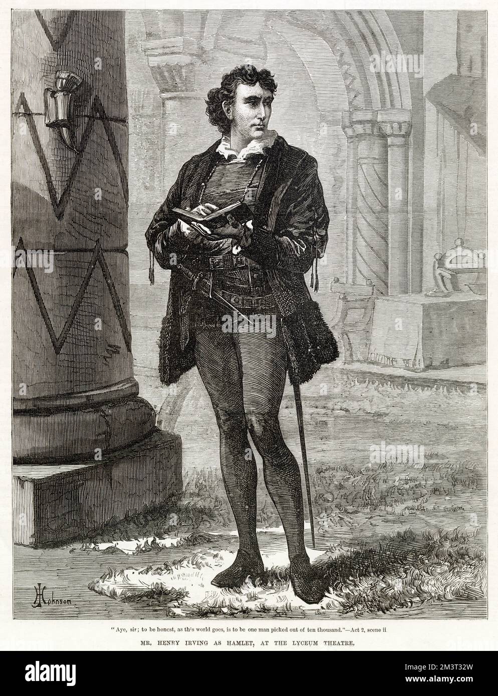 Sir Henry Irving as Hamlet at the Lyceum Theatre. Stock Photo