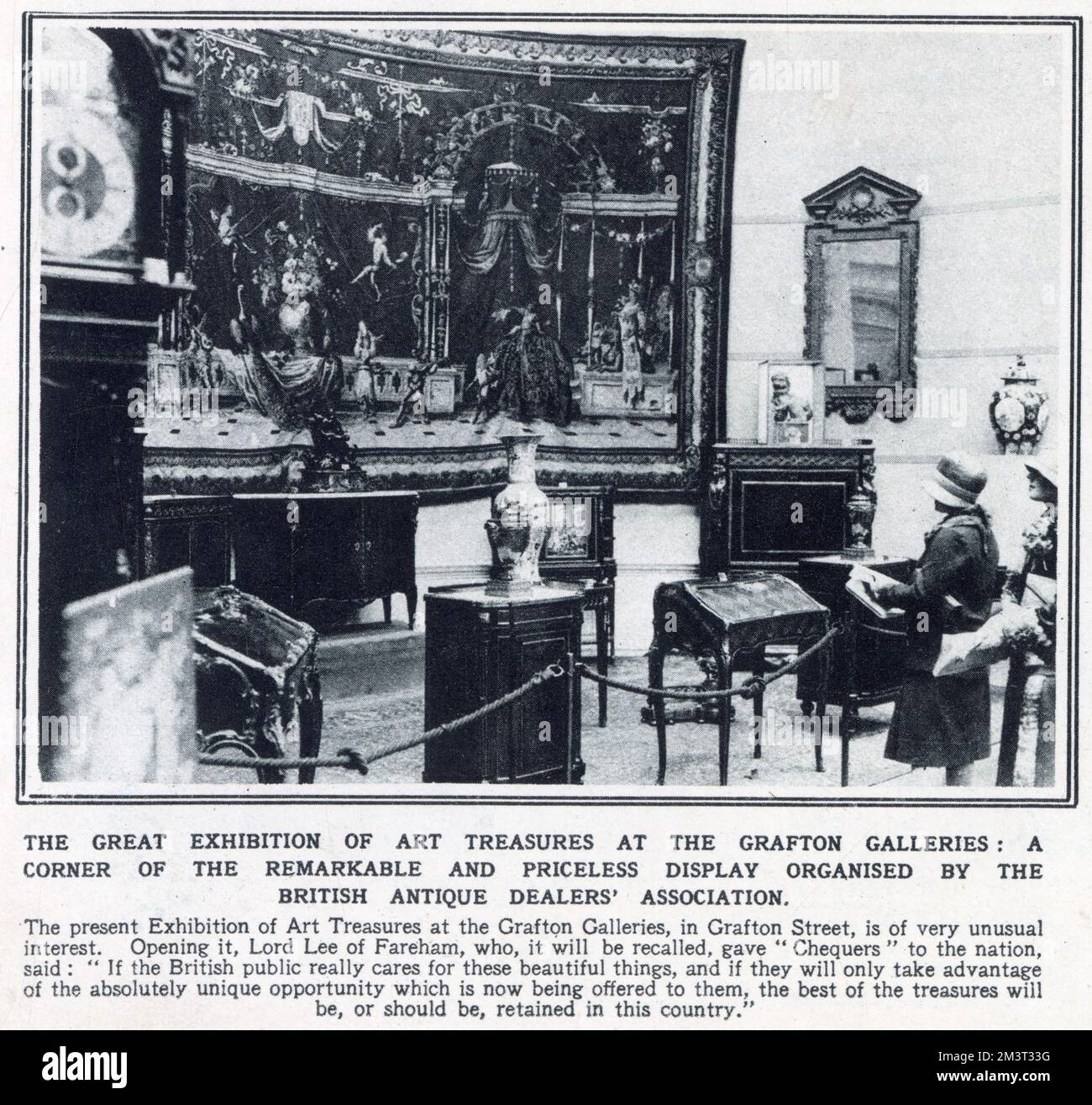 The great exhibition of art treasures at the Grafton Galleries: a corner of the remarkable and priceless display organised by the British Antique Dealers' Association. Stock Photo