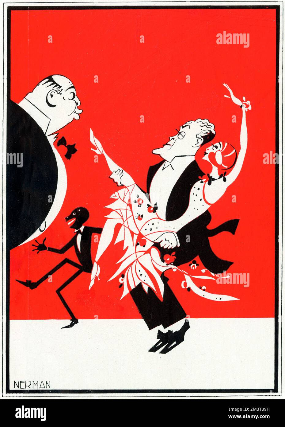 Actors Ernest Trimmingham (1880-1942) (in the role of the Band Leader), Henry Wenman (in the role of Lord Mellingham), Cyril Maude (in the role of Henry Talboyes) & Binnie Hale (in the role of Pauline Dipper) in 'The Dippers', a popular farce at The Criterion., London. Trimmingham was an actor on stage and screen from the British Overseas Territory of Bermuda. He was one of the first black actors in British cinema. Stock Photo