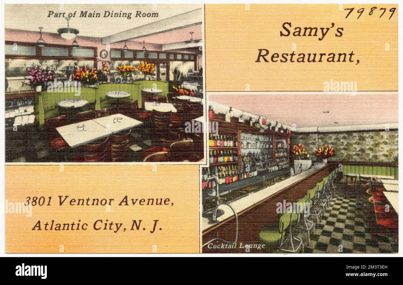Samy's Restaurant, 3801 Ventnor Avenue, Atlantic City, N. J. , Restaurants, Tichnor Brothers Collection, postcards of the United States Stock Photo